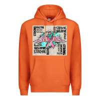 Carrot cancer ribbon with angel wings Premium Hoodie - CowGirlArtShop