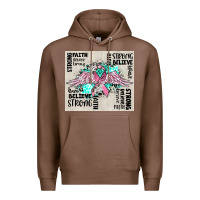 Chestnut cancer ribbon with angel wings Premium Hoodie - CowGirlArtShop
