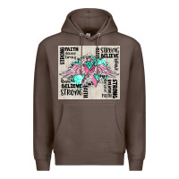 Coffee cancer ribbon with angel wings Premium Hoodie - CowGirlArtShop