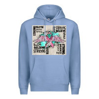 Colony Blue cancer ribbon with angel wings Premium Hoodie - CowGirlArtShop
