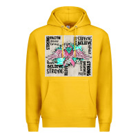 Lemon cancer ribbon with angel wings Premium Hoodie - CowGirlArtShop
