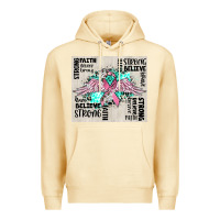 Pina Colada cancer ribbon with angel wings Premium Hoodie - CowGirlArtShop