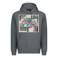 Rock cancer ribbon with angel wings Premium Hoodie - CowGirlArtShop