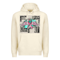 Sandshell cancer ribbon with angel wings Premium Hoodie - CowGirlArtShop