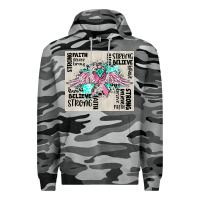 Slate Camo cancer ribbon with angel wings Premium Hoodie - CowGirlArtShop
