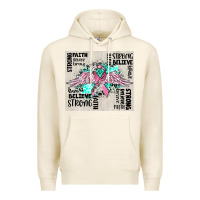 Tofu cancer ribbon with angel wings Premium Hoodie - CowGirlArtShop