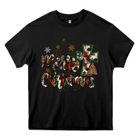 Black merry christmas wood slice ornament Heavy Core Tee - JahusDesignShop