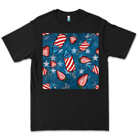 Black 4th uf july strawberries seamless pattern Premium Tee - BundleAndBundleShop