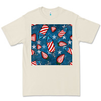 Bone 4th uf july strawberries seamless pattern Premium Tee - BundleAndBundleShop