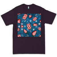 Plum 4th uf july strawberries seamless pattern Premium Tee - BundleAndBundleShop
