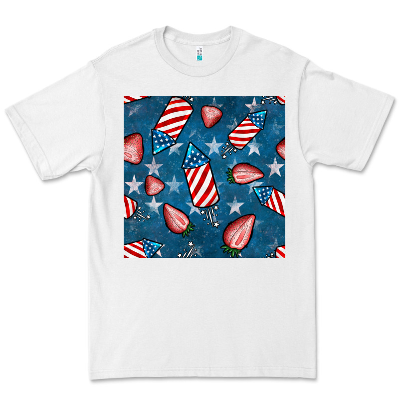 4th Uf July Strawberries Seamless Pattern Premium Tee by BundleAndBundleShop | Teevron
