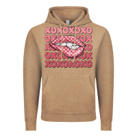 Vintage Coffee xoxo checker lips Vintage Hoodie - MaliasSmallBusiness