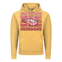 Vintage Mustard xoxo checker lips Vintage Hoodie - MaliasSmallBusiness