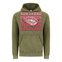 Vintage Olive xoxo checker lips Vintage Hoodie - MaliasSmallBusiness