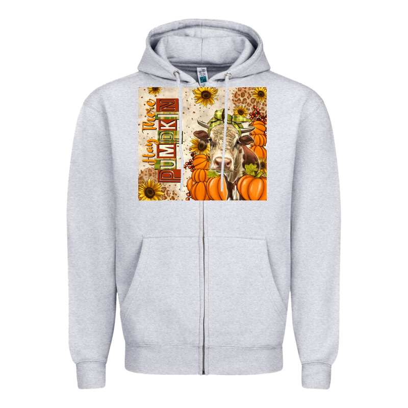 Fall Hay There Pumpkin Zipper Hoodie by texasbilliewilder | Teevron