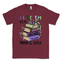 Burgundy i like them real thick and juicy books Classic Tee - MaliasSmallBusiness