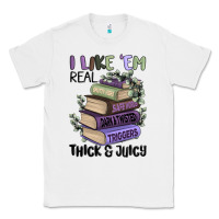 White i like them real thick and juicy books Classic Tee - MaliasSmallBusiness