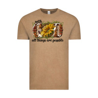Vintage Coffee with god all things are possible Vintage Tee - NancyCooperArtShop
