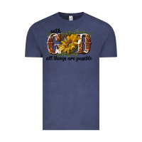 Vintage Denim with god all things are possible Vintage Tee - NancyCooperArtShop