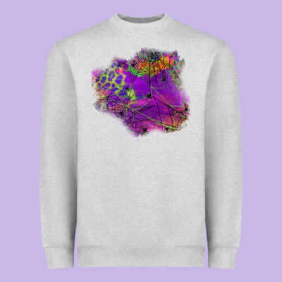 Halloween Spider Web For Patches Heavyweight Sweatshirt Designed By Bundleandbundleshop