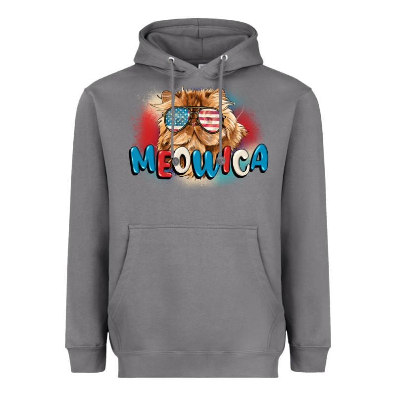 Meowica 4th Of July Heavyweight Hoodie by CowGirlArtShop | Teevron
