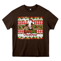 Chocolate Brown Moooey christmas Heavy Core Tee - Artiststas