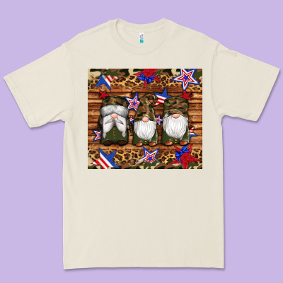Camouflage Gnomes American Flag Star Leopard Premium Tee Designed By Artiststas