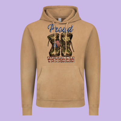 Proud Veteran Camo Shoes Vintage Hoodie Designed By Jasminsmagicworld