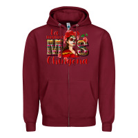 Burgundy La mama mos Chingona Zipper Hoodie - NancyCooperArtShop
