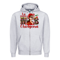 Heather Grey La mama mos Chingona Zipper Hoodie - NancyCooperArtShop