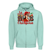 Seafoam La mama mos Chingona Zipper Hoodie - NancyCooperArtShop