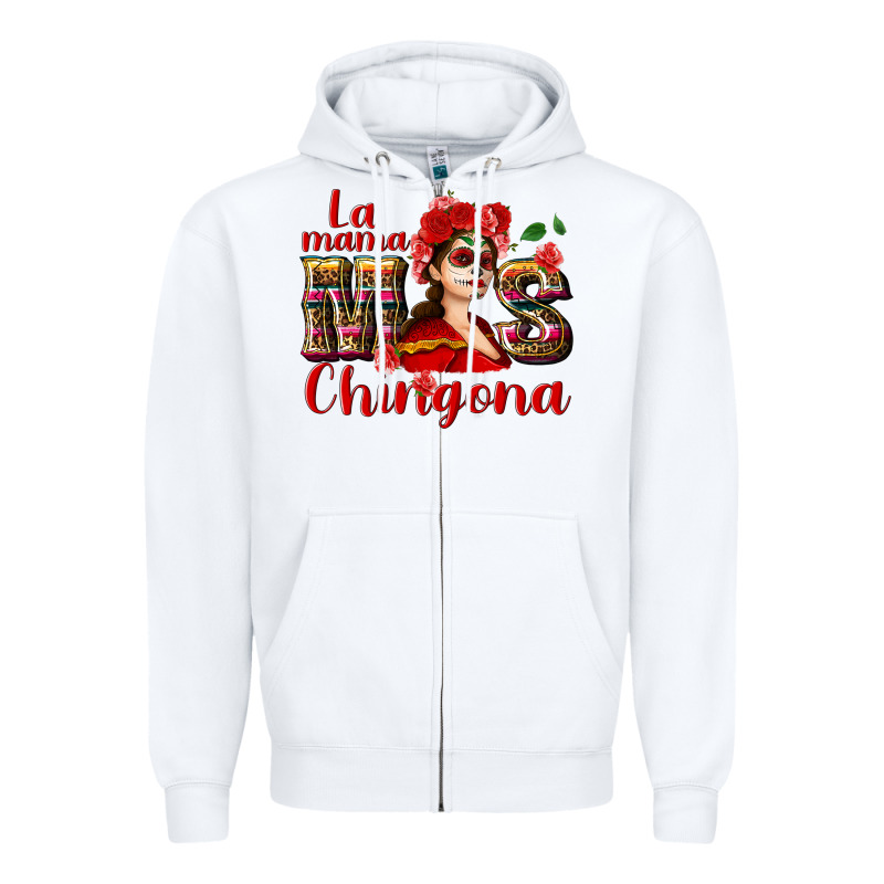 La Mama Mos Chingona Zipper Hoodie by NancyCooperArtShop | Teevron