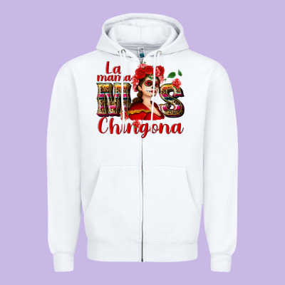 La Mama Mos Chingona Zipper Hoodie Designed By Nancycooperartshop