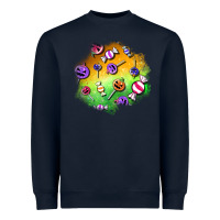 Navy halloween candy patches Heavyweight Sweatshirt - BundleAndBundleShop