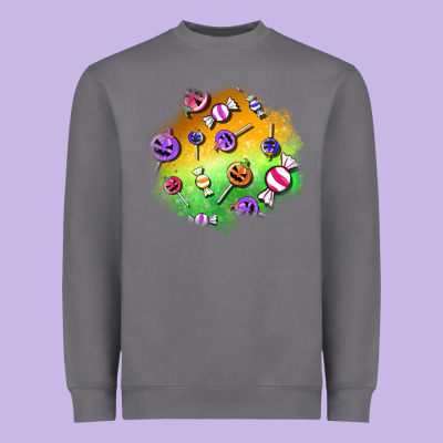 Halloween Candy Patches Heavyweight Sweatshirt Designed By Bundleandbundleshop