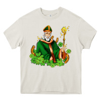 Cream st patricks and horseshoes with shamrocks Heavy Core Tee - AdoDesignShop