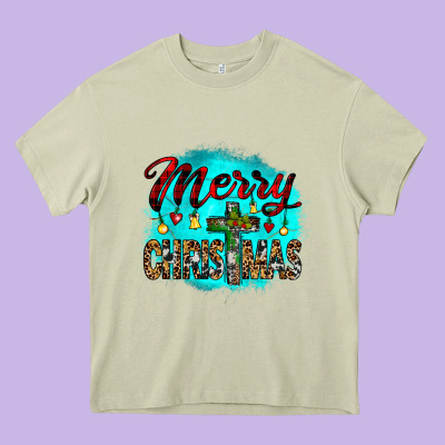 Merry Christmas Wood Slice Ornament Heavy Core Tee Designed By Jahusdesignshop