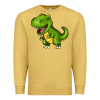 Antique Gold Cartoon T-Rex Premium Sweatshirt - HowdyJamesFarm