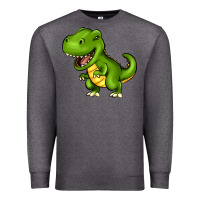 Charcoal Heather Cartoon T-Rex Premium Sweatshirt - HowdyJamesFarm