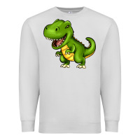 Dove Grey Cartoon T-Rex Premium Sweatshirt - HowdyJamesFarm