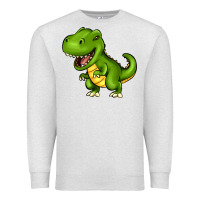 Oatmeal Heather Cartoon T-Rex Premium Sweatshirt - HowdyJamesFarm