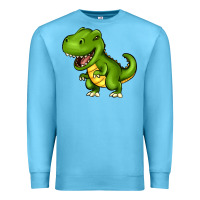 Ocean Blue Cartoon T-Rex Premium Sweatshirt - HowdyJamesFarm