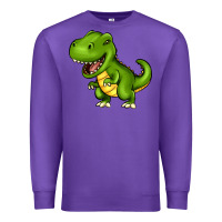 Purple Cartoon T-Rex Premium Sweatshirt - HowdyJamesFarm