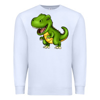 White Cartoon T-Rex Premium Sweatshirt - HowdyJamesFarm