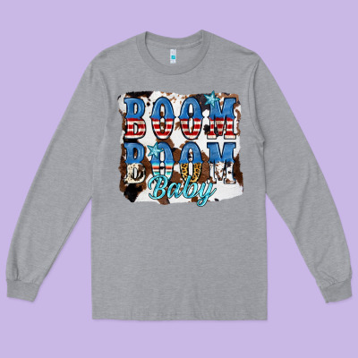 Boom Boom Baby Long Sleeve Tee Designed By Jahusdesignshop