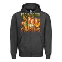 Charcoal Heather Farm Fresh Pumpkins Zipper Hoodie - texasbilliewilder