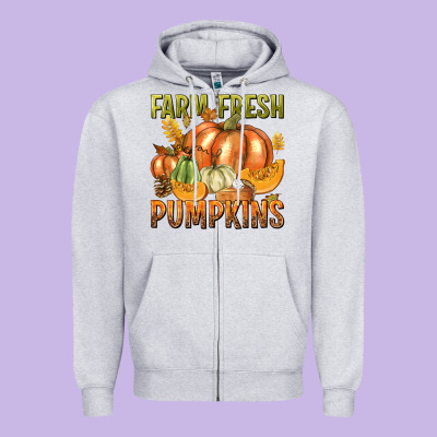 Farm Fresh Pumpkins Zipper Hoodie Designed By Texasbilliewilder