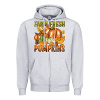 Heather Grey Farm Fresh Pumpkins Zipper Hoodie - texasbilliewilder