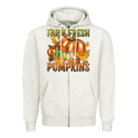 Oatmeal Heather Farm Fresh Pumpkins Zipper Hoodie - texasbilliewilder