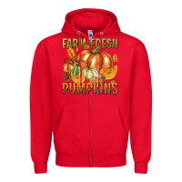 Red Farm Fresh Pumpkins Zipper Hoodie - texasbilliewilder